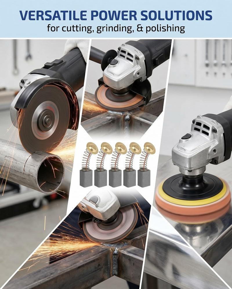 Angle grinder carbon brushes, 10 pcs., 6.5x7.5x13mm spare part, avoids contact resistance for smooth start-up and protects the commutator during continuous use.