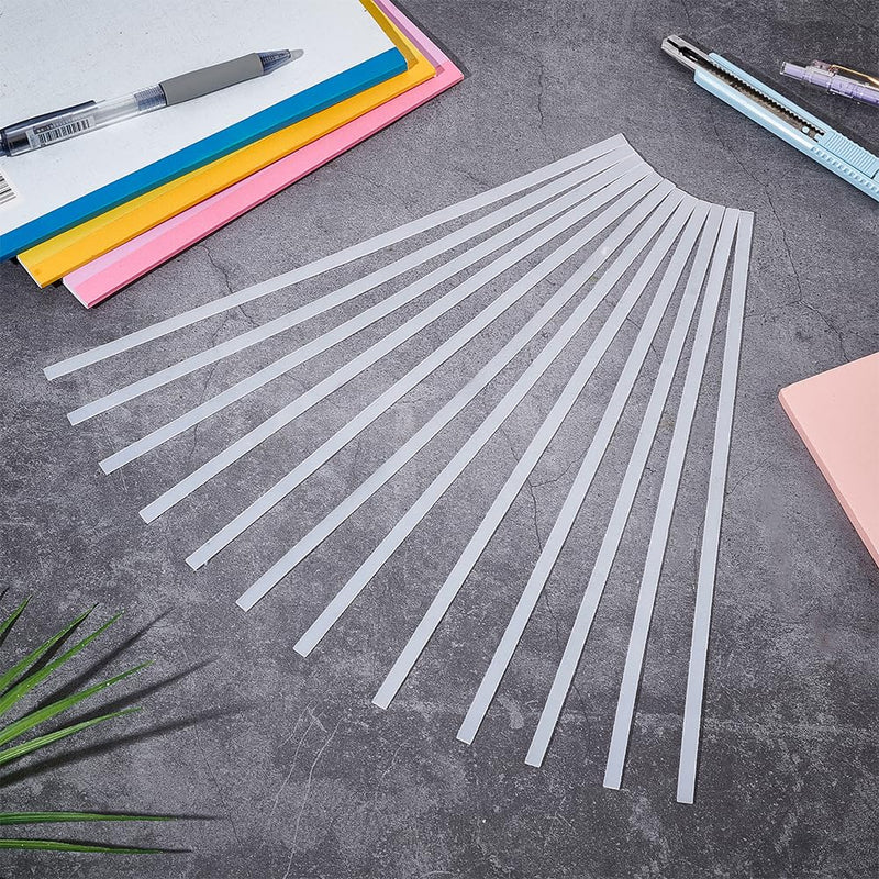 BENECREAT 120Pcs White Thermal Glue Strips, 11.2x0.2inch Long Thermal Pictures Binding Glue Strips for Albums Crafts Textbook Books, 1mm Thick