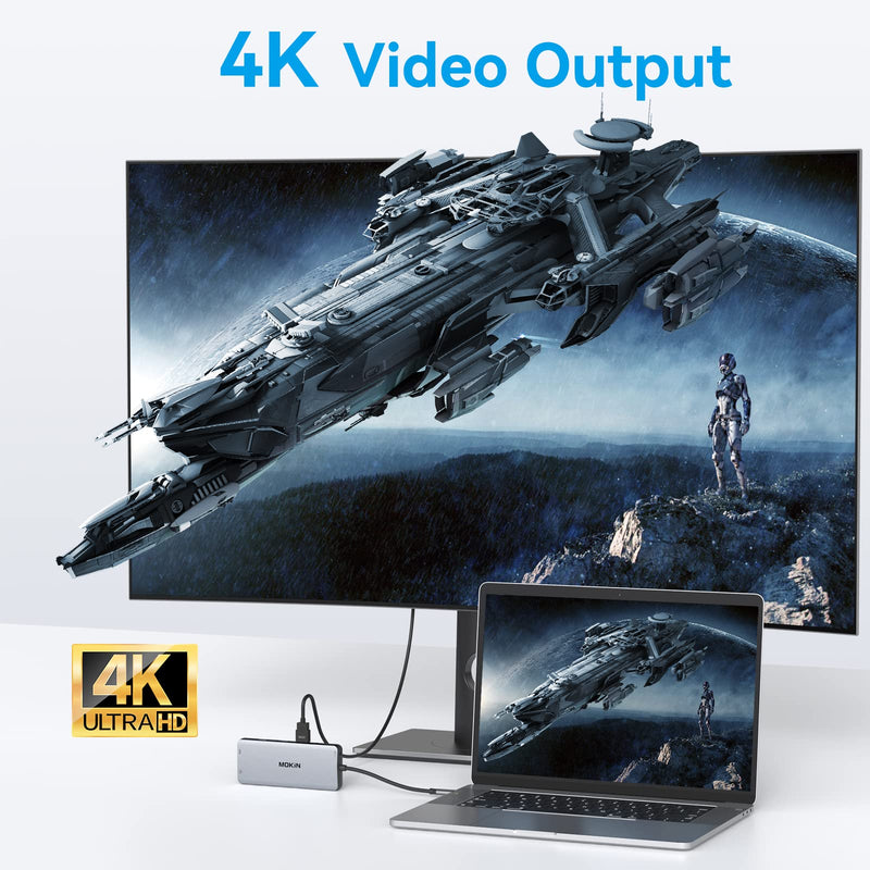 USB C Docking Station Dual Monitor, Dual HDMI Adapter 12 in 1 Triple Display USB C Hub with VGA, Gigabit Ethernet, 100W PD, 4 USB Ports, SD/TF