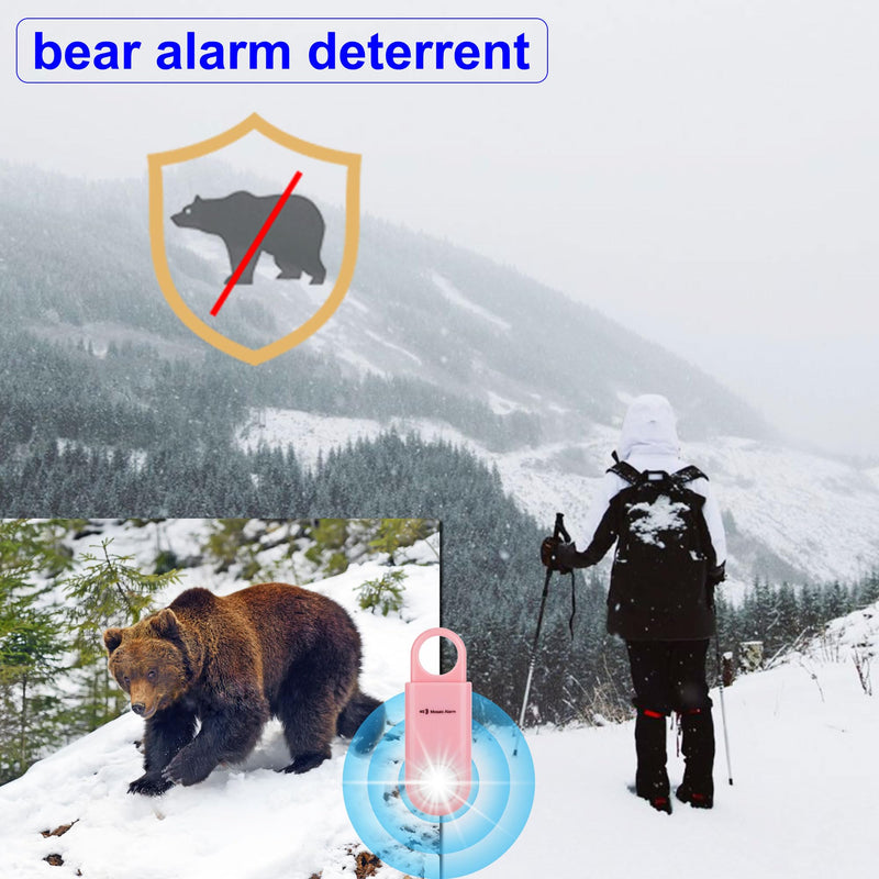 130dB Keychain Siren Strobe Light. Loud Sound Personal Safety Alarm with Carabiner. SOS Emergency Alerts for Women, Girls, School Children, Night Runners, Hiking. Bear Alarm Deterrent.Pink Pink