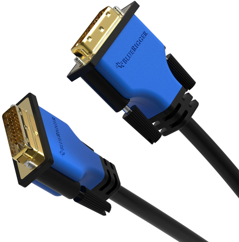BlueRigger DVI to DVI Cable 30FT (High Resolution 2560x1600, DVI-D Cable 24+1 Dual Link, Gold Plated) – DVI Cables for Gaming, HDTV Monitors, Projectors, Graphics/Video Cards
