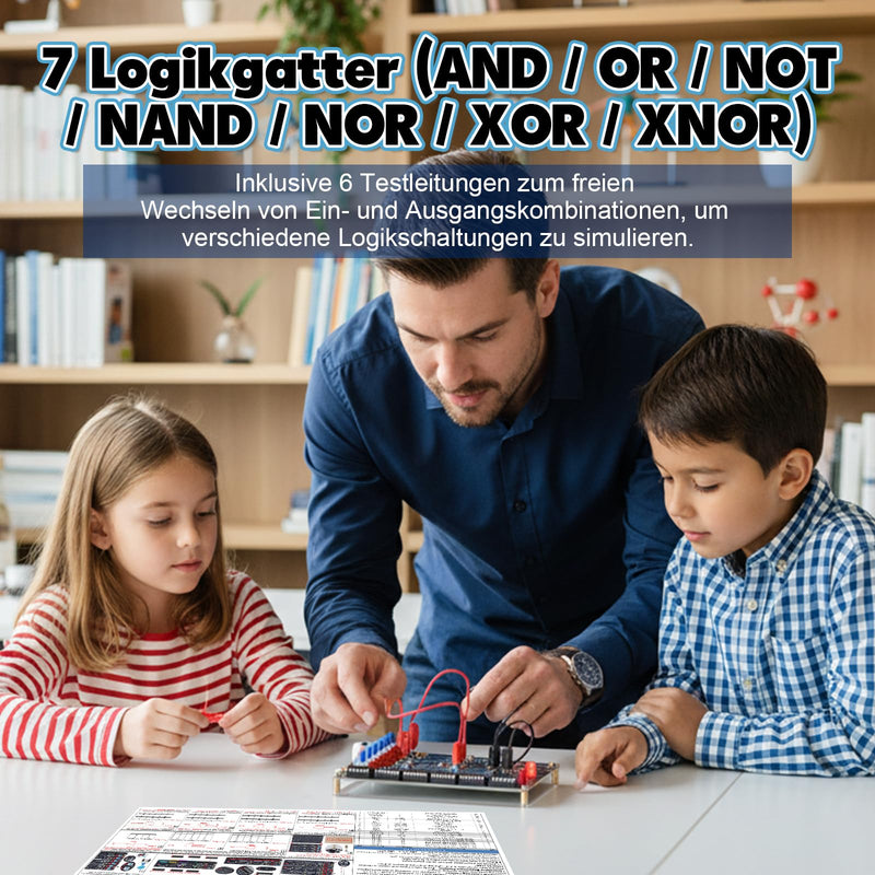 DIY Logic Gate Soldering Kit with LED Display | Electronics Soldering Kit for Learning to Solder with AND OR NOT NAND NOR XOR XNOR, Digital Logic Circuits for Students, Schools, STEM