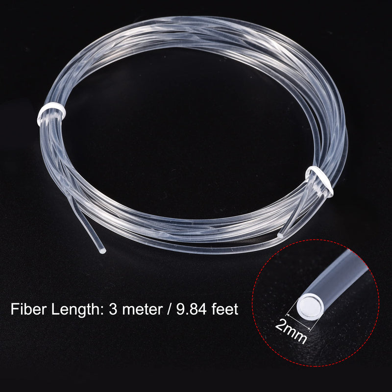 sourcing map PMMA side glow fiber optic cable 2.5mm 3.0M for LED light guides in the home, hotel