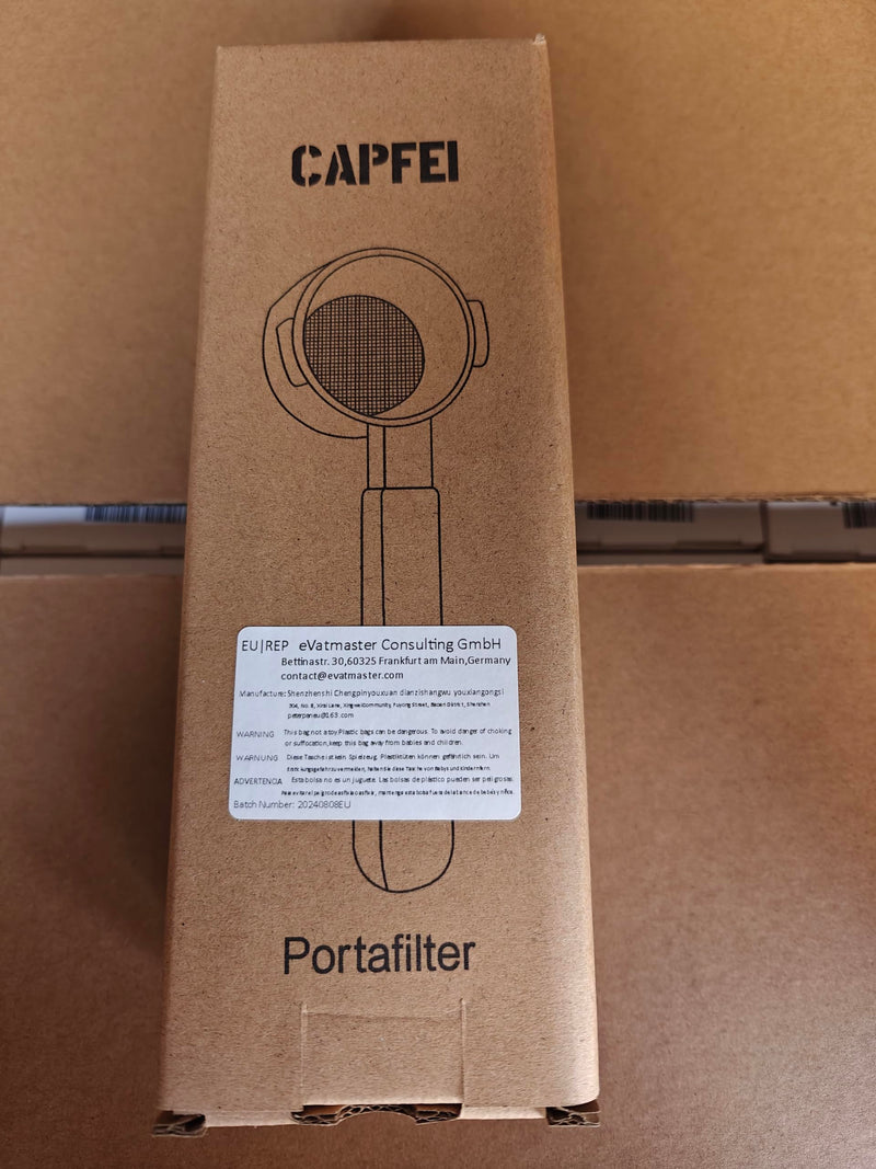 CAPFEI Portafilter 54 mm Double Spout for Sage/Breville Barista BES 870/878/880 Filter Basket with Walnut Wood and Stainless Steel Filter Holder