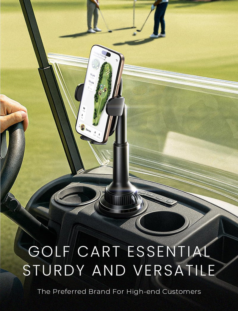 LISEN Golf Cart Phone Holder Mount, Golf Gifts for Dad Men Women, Universal Cup Phone Holder Mount for All 4.7-6.8" Cell Phones, Fit Ezgo Yamaha Club Car Accessories