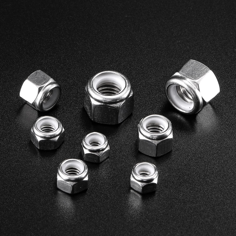 1/2-13 Nylon Insert Hex Lock Nuts 50Pcs 304 Stainless Steel Locknuts, Hex Drive, Bright Finish, by SG TZH 50 1/2-13
