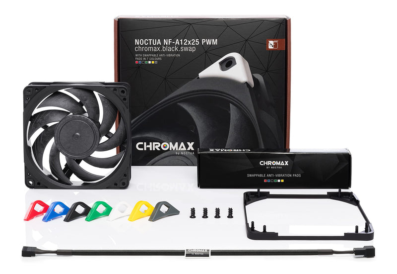 Noctua NF-A12x25 PWM chromax.Black.swap, Premium Quiet Fan, 4-Pin (120mm, Black) Einzelpack Single