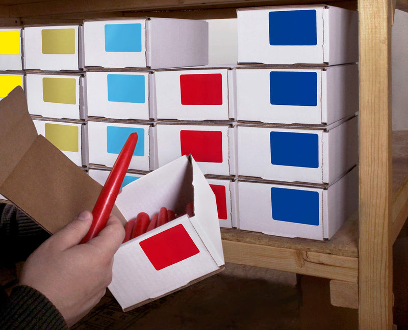 ChromaLabel 2 x 3 inch Permanent Color Code Rectangle Labels, 100 Stickers per Dispenser Box, Light Blue