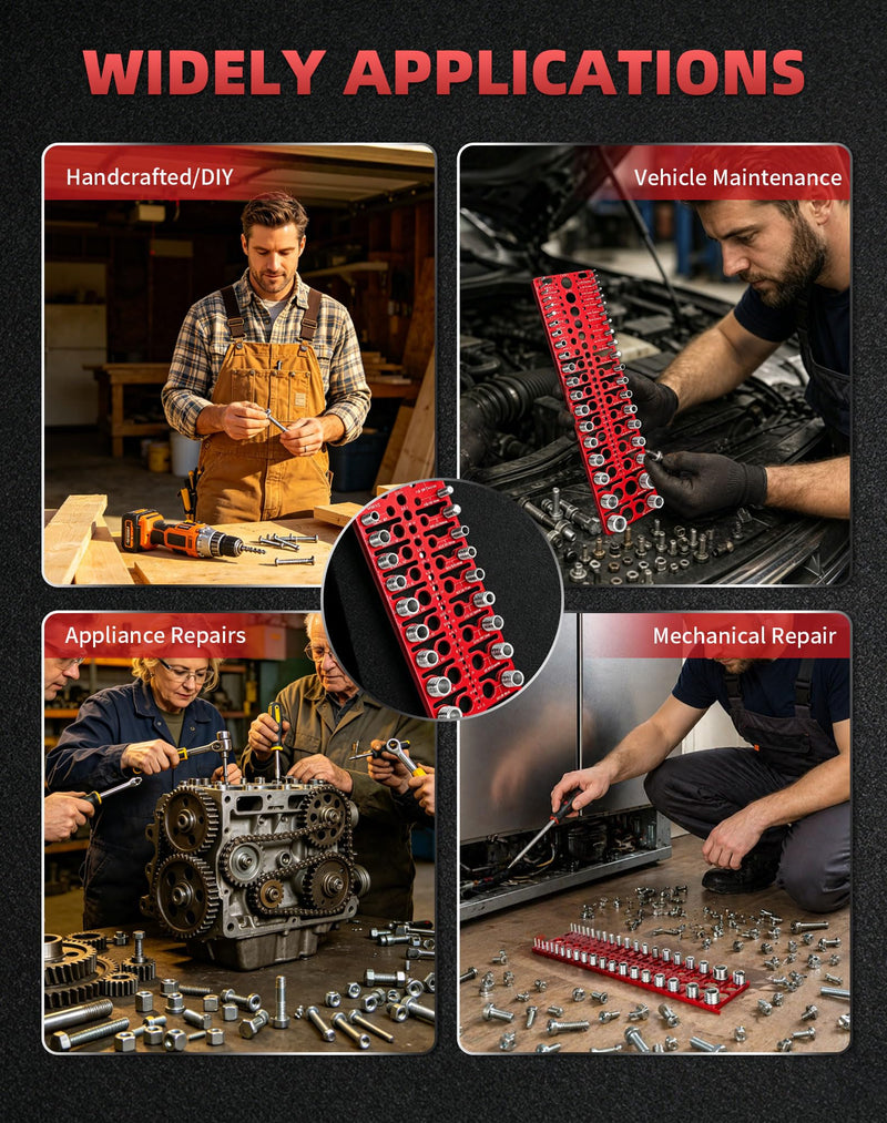 66 Thread Checker, VEXTHYX 22 standard/sae & 18 metric nut and bolt thread measuring tool with 26 drill bit gauges, wall-mountable bolt size identifier finder with Inch & CM ruler for Mechanics Repair 66 Thread Checker