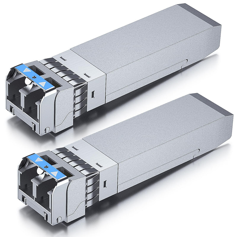 10Gtek 10GBase-LR SFP+ Transceiver, 10G 1310nm SMF SingleMode Fiber Optic Module, 10km, for Cisco SFP-10G-LR, Meraki MA-SFP-10GB-LR, Ubiquiti UniFi UF-SM-10G, Fortinet, Mikrotik, Netgear, Pack of 2 SMF, 10km