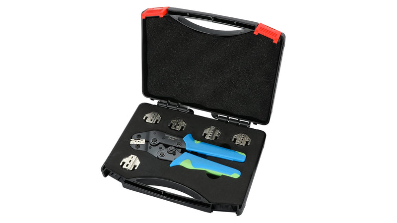 6PCS Crimping Tool Set - Ratchet Wire Crimper Tool for Heat Shrink,Insulated Nylon,Non-Insulated,Open Barrel Terminals,Ferrule Wire End,Solar Connectors Wire Crimper Set