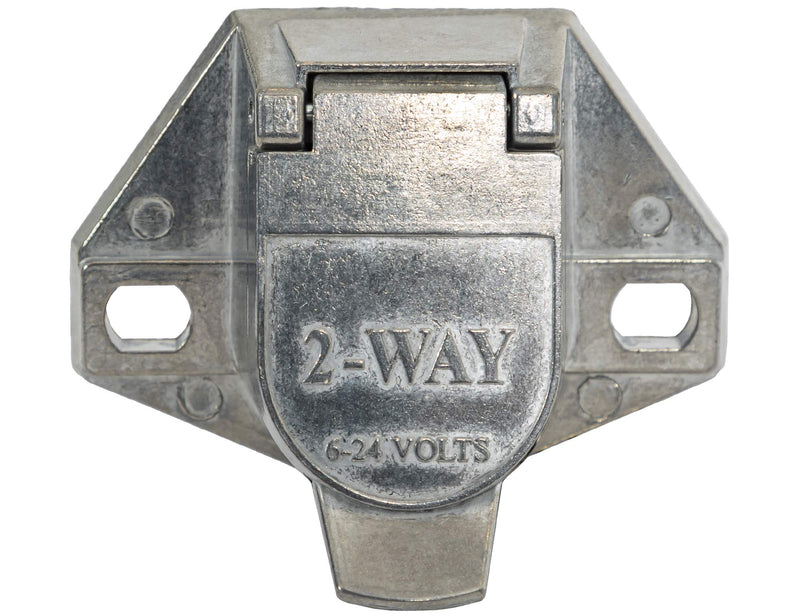 Buyers Products 2-Way Die-Cast Zinc Trailer Connector -Truck Side - Horizontal Pin Arrangement (TC1002) Receptacle - Horizontal