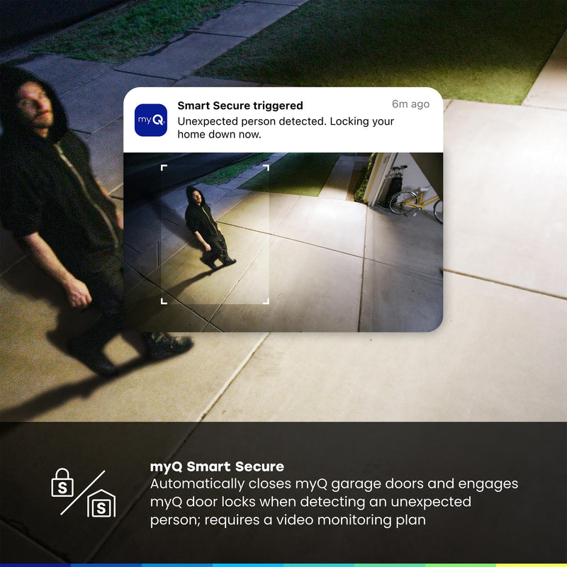 CHAMBERLAIN myQ Outdoor Battery Camera | 2K Camera, Color Night Vision, Spotlight, Motion Alerts, Live View with Two-Way Talk, Wireless, Weather-Resistant, Outdoor, White