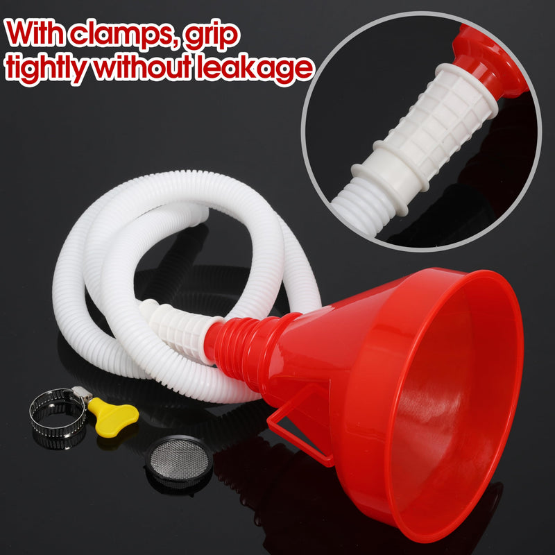 Wide Mouth Oil Funnel Flexible Fuel Funnel with Long Hose Funnels for Automotive Use Car Funnel for Engine Gas Gasoline Diesel Fluid Liquid (1) 1