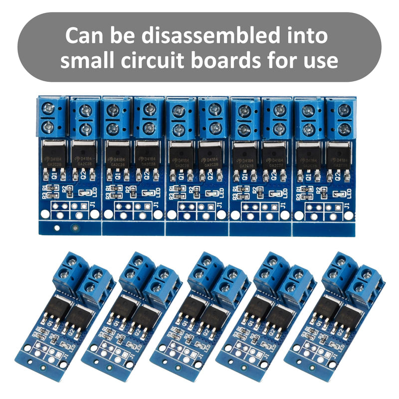 5 pieces driver module, DC 5V-36V 15A (max. 30A) 400W PWM adjustment switch control board motor control board MOSFET trigger switch PWM regulator control board dual high-performance switching driver module