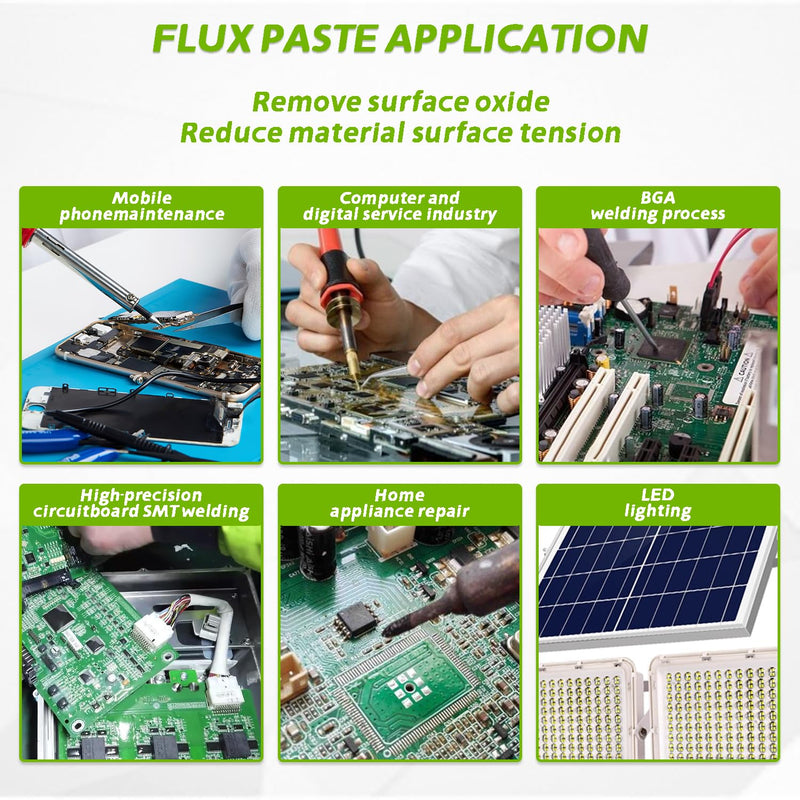 BOJACK 30ML Lead-Free Solder Flux Syringe Solder Flux Paste with 2 Dosing Tools and Push Rod Syringe for LED SMD PCB BGA Electronic Soldering (1.62 oz/46 g)