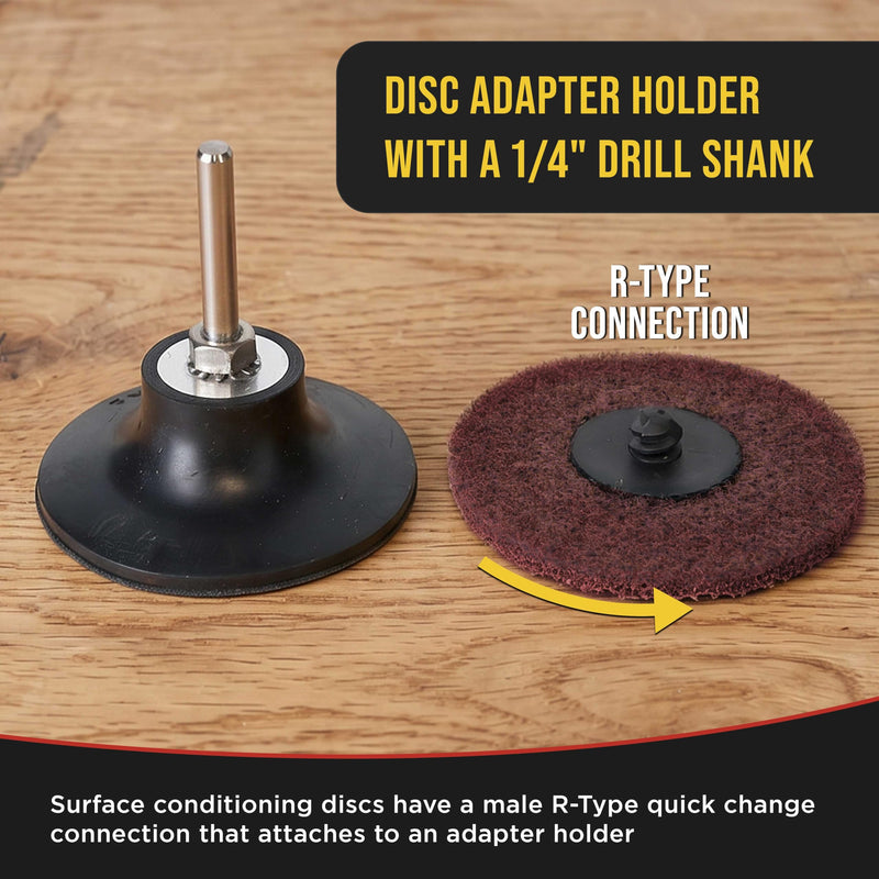 Dura-Gold 3" Diameter Surface Conditioning Discs Maroon Medium Sanding Grit (Box of 25) - R-Type Quick Change Connection Rust and Paint Removal Removes Oxidation and Scale