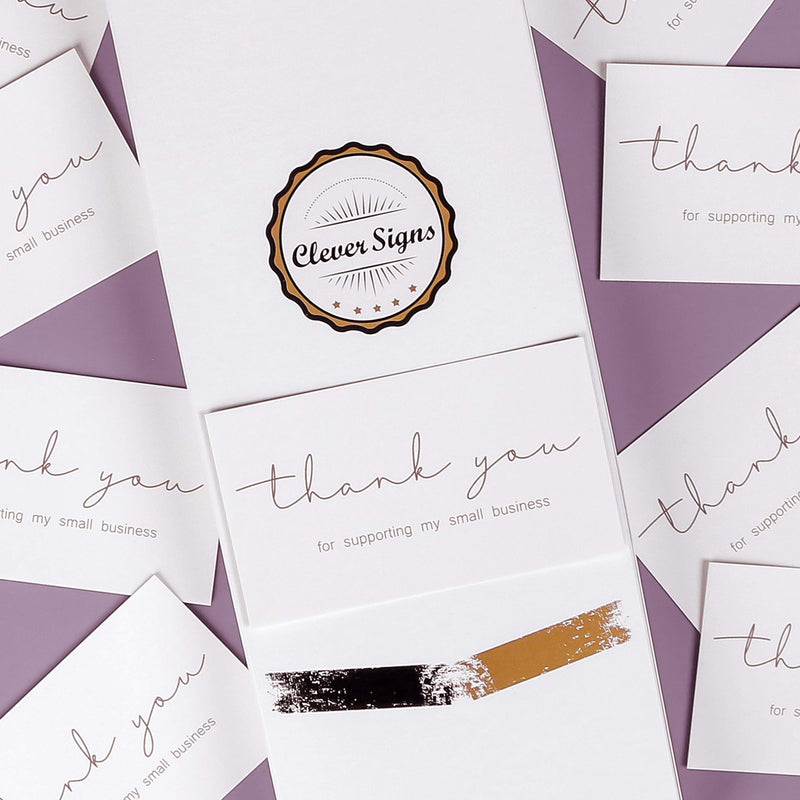 [Australia - AusPower] - 200 Thank You For Supporting My Small Business Cards, Elegant and Professional Design, 2" x 3.5", Recommended for Online Retailers, Small Business Owners and Local Stores 2"x3.5" (200 cards) 