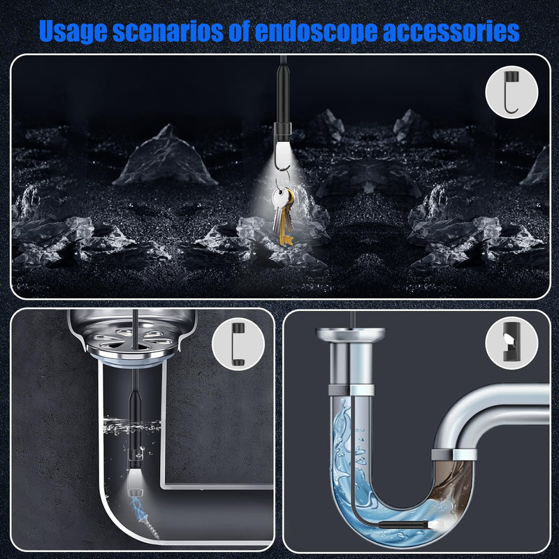 Endoscope Camera with Light, 1920P HD Borescope Camera with Light,Semi-Rigid Inspection Endoscope with 8 Adjustable LED, IP68 Waterproof Drain Scope Camera for for iOS/Android,16.4ft Red