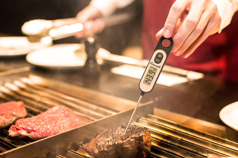 Escali Long Stem Digital Thermometer for Meat, Frying, Cooking, Candy and Kitchen Use, Extra Long 5.6-Inch Probe, Black Digital Black