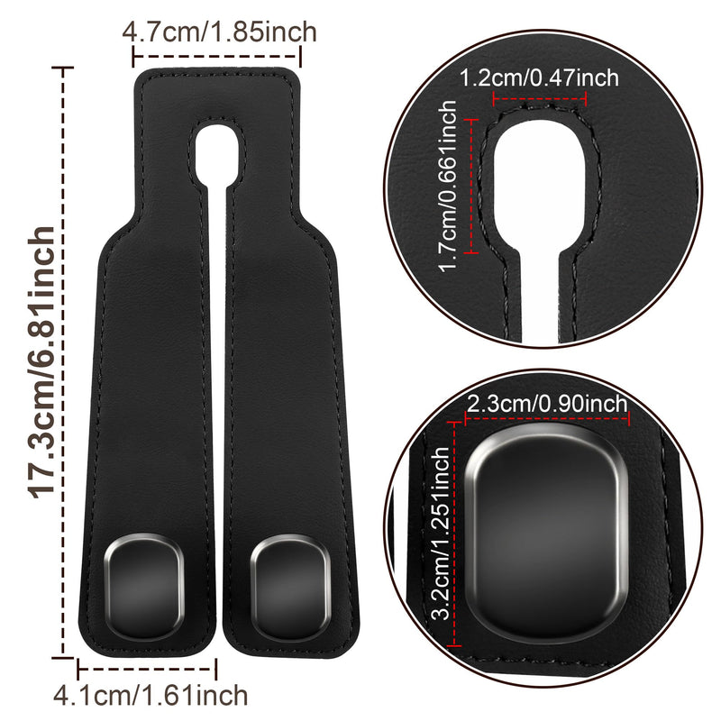 Amelity Car Seat Back Storage Hook, Car Hooks for Headrest, Car Headrest Hooks for Purses and Bags, Purse Hanger for Car (2 Pack, Black) Black-2PACK