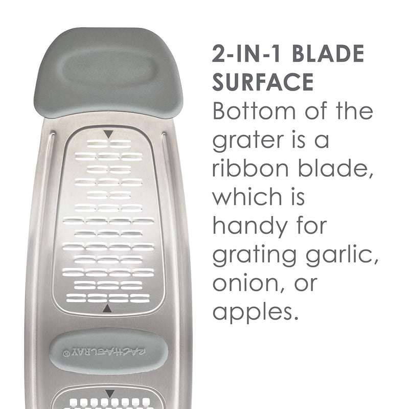 Rachael Ray Tools and Gadgets Stainless Steel Multi Grater for Cheese, Ginger, Garlic, and more, Gray