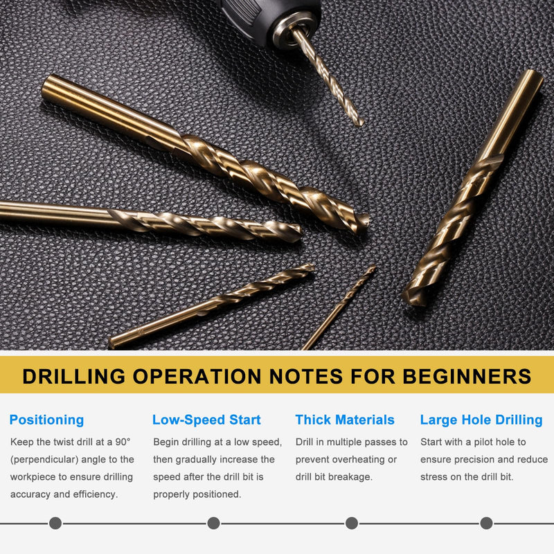 PATIKIL 17/32" Drill Bit, M35 Cobalt 5% High-Speed Steel Jobber Straight Shank 135° Gold Finish for Stainless Steel Hard Metal - 3 Pack 17/32"