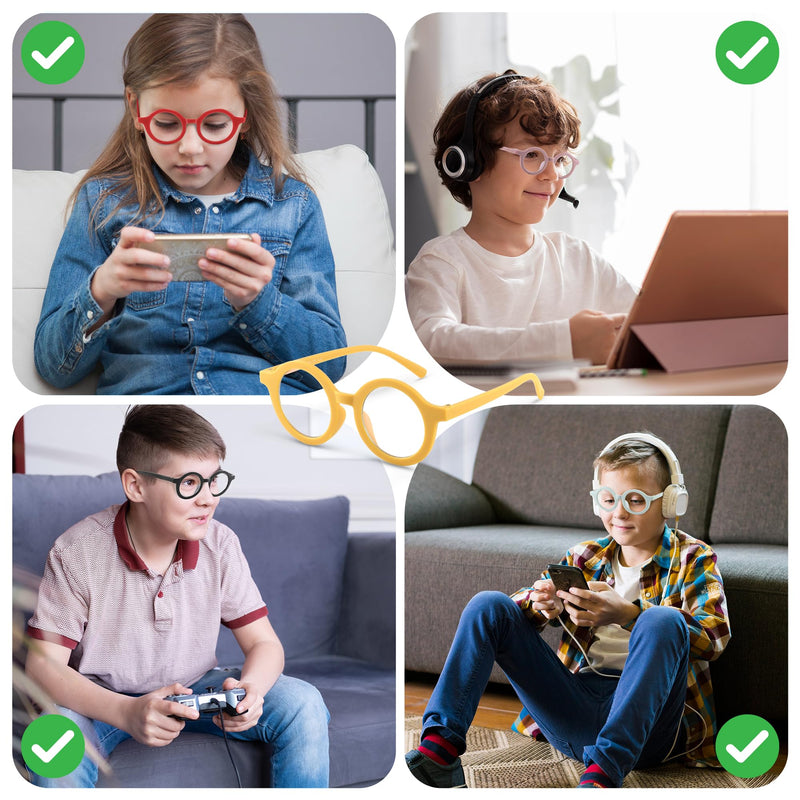 Yogo Vision Kids Blue Light Blocking Glasses for Girls and Boys Anti Glare Computer Glasses School Work Eyewear 3 pack Navy Blue, Green, Yellow Clear