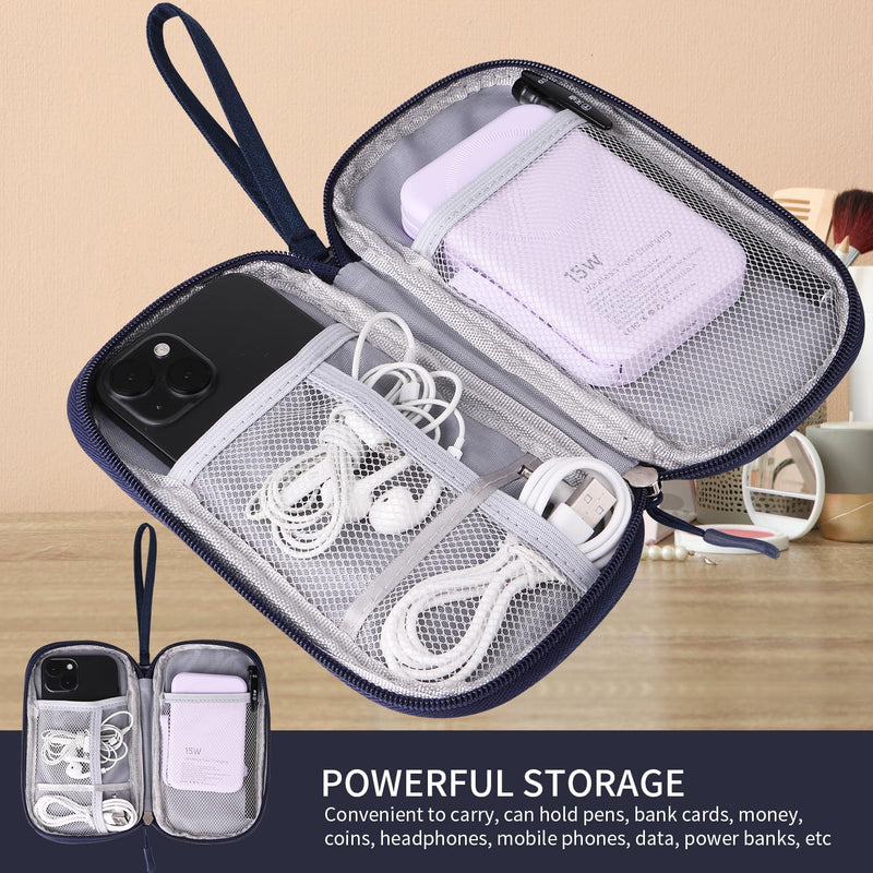 Travel Cable Organizer,Electronics Accessories Organizer Bag,Electronic Organizer Travel Universal Cable Organizer Electronics Accessories Bag for Charger, Phone, memory card,Travel Gadget Bag (Blue) Blue