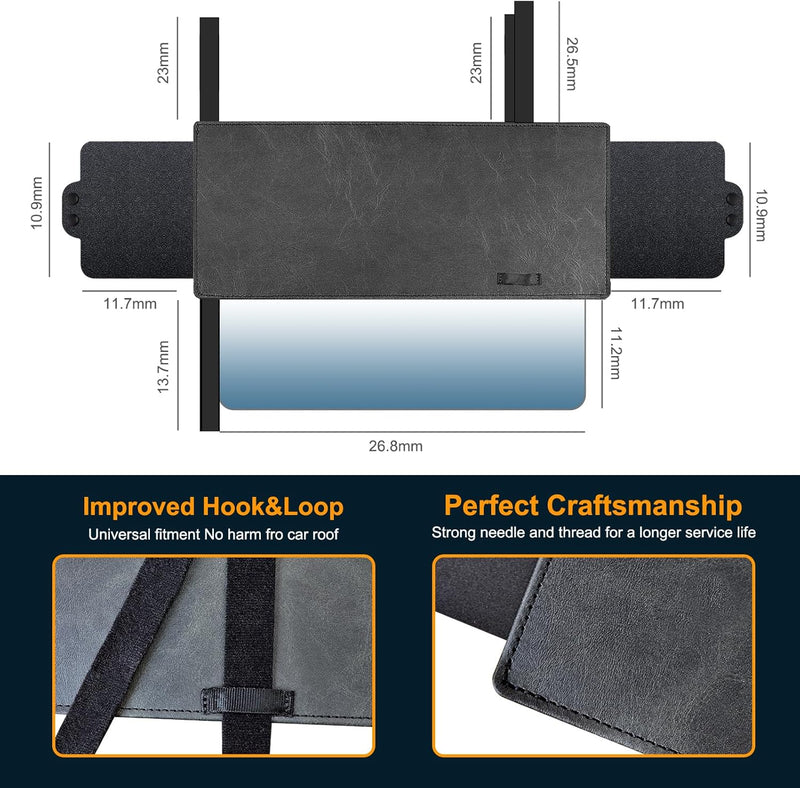 Sun Visor Extender for Car, Polarized Car Visor Extender with Polycarbonate Lens and Side Sunshade, Car Visor Protect from Glare, UV Rays, Snow Blindness for Safe Driving, Universal Fit Cars Black