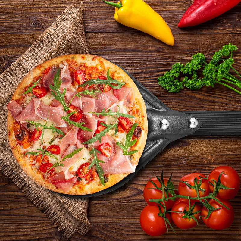 Pizza Turning Peel with Vintage Embossed Initials – Ideal for Outdoor Pizza Ovens – Perfect Pizza Turning Tool and Great Father's Day Gift and BBQ Stocking Stuffer (M) M