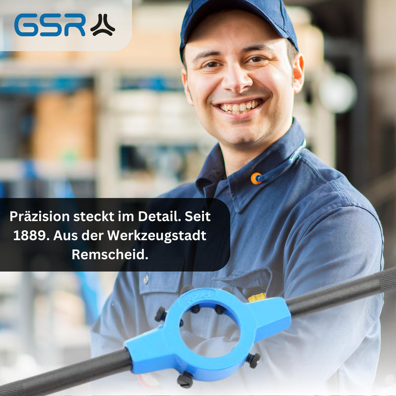 GSR Silver Die Holder (45 x 14) DIN EN 22568 (DIN 223), Die-Cast Zinc, Knurling of Handles for Better Grip, Holds Round Die, Holding Tools 45 x 18 (M18-M22)
