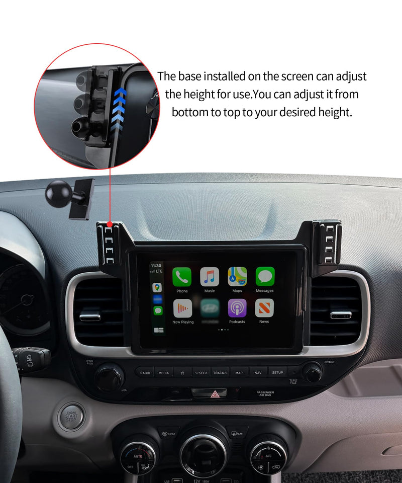 Wireless Charging car Phone Holder for Hyundai Venue 2020-2025 Accessories 8-inch Screen Fixed Clip,360° Rotation car Phone Mount Compatible with MagSafe
