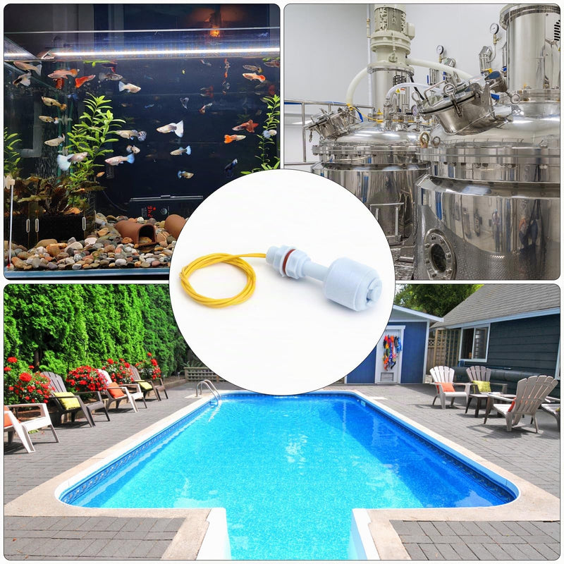 Pack of 4 Float Switch Liquid Sensor Level Switch for Water Level Control PP Float Switch Horizontal & Vertical Automatic Level Sensor for Aquarium Water Tank Hydroponics Pool