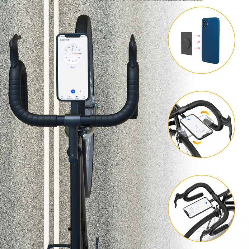 Bike Computer Mount - Out Front Cycling Computer Mount for Road Bikes Integrated Handlebar, Garmin Bike Mount Compatible with GPS Bike Computer,Wahoo,Bryton,Cateye,GoPro Full Range and Flashlight A Black