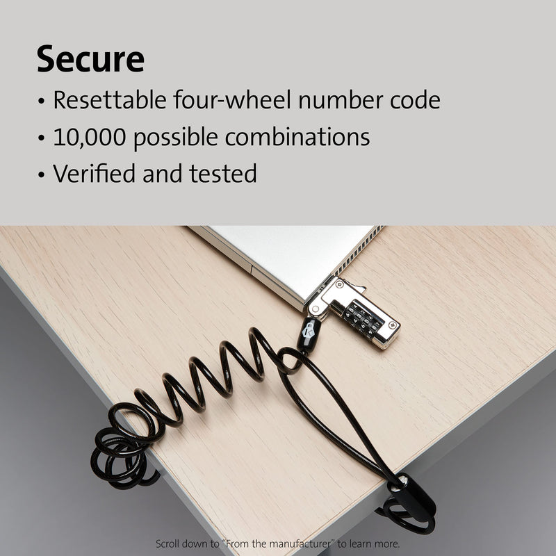 Kensington Slim NanoSaver Portable Combination Lock for Nano Slot (K60627WW)