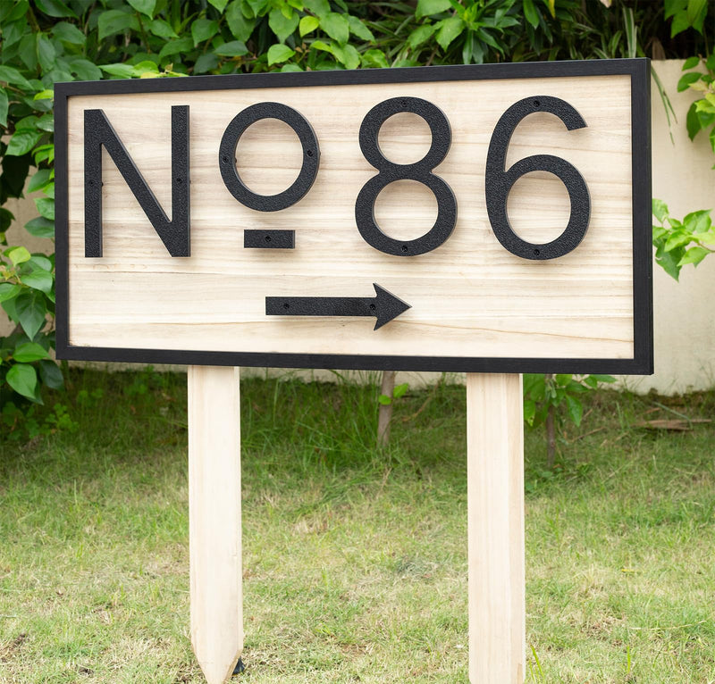 8 Inch Large Floating House Numbers, Black Modern House Number for Outside, Home Address Numbers for Outdoor Garage Gate Wall Street (No.-) 8 Inch No.-
