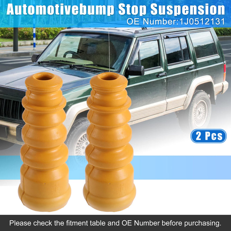 X AUTOHAUX 2pcs 5.7 Inch Rear Suspension Bump Stop Strut Bumper Bump Stop for Volkswagen Jetta 2002-2005 1J0512131 Rubber Orange