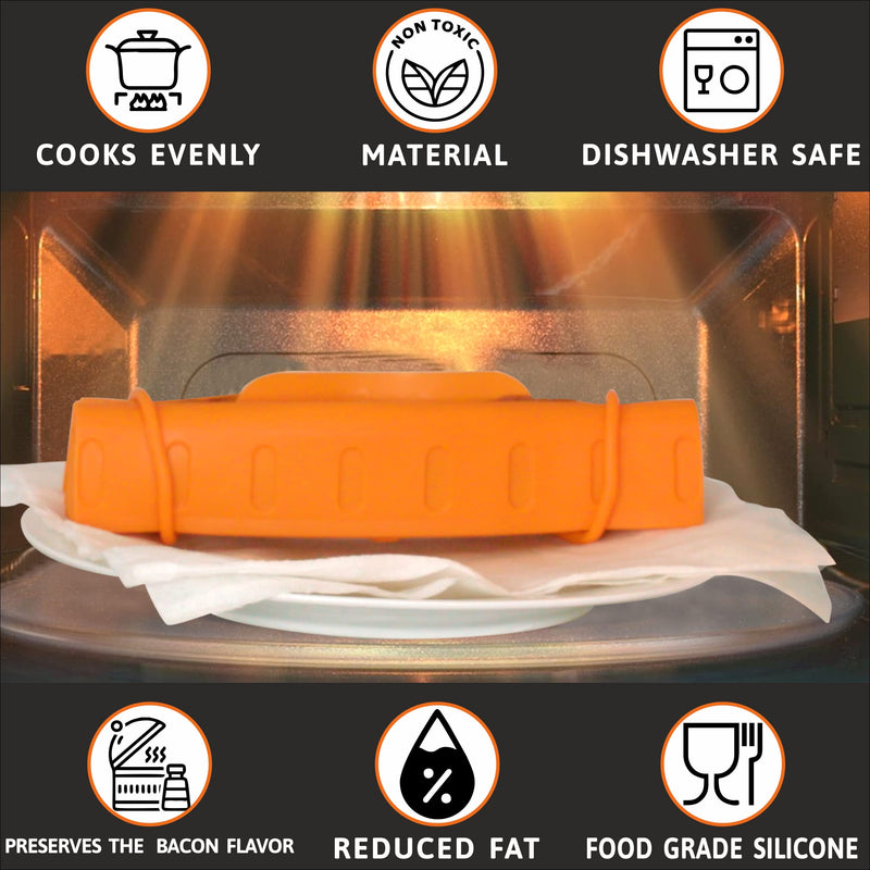 Bad Boy Microwave Bacon Cooker - Crispy Bacon Cooker For Microwave Oven - Microwave Cookware for Crispy, Healthy, and Low Bacon Grease Cooked Bacon - Pack of 2 Bacon Maker Bacon Maker - 2 Pack