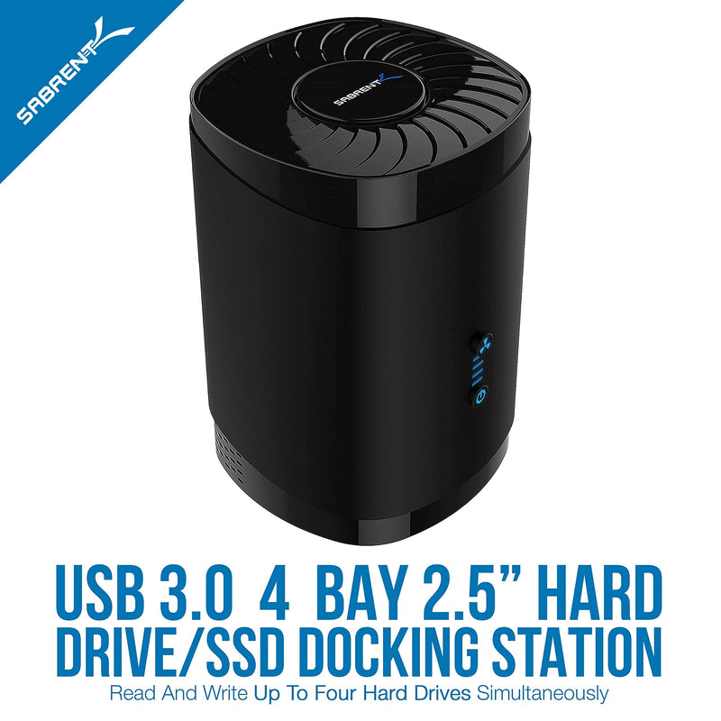USB 3.0 4 Bay 2.5” Hard Drive/SSD Docking Station with Fan + USB 3.0 to SSD / 2.5 Inch SATA I/II/III Hard Drive Adapter