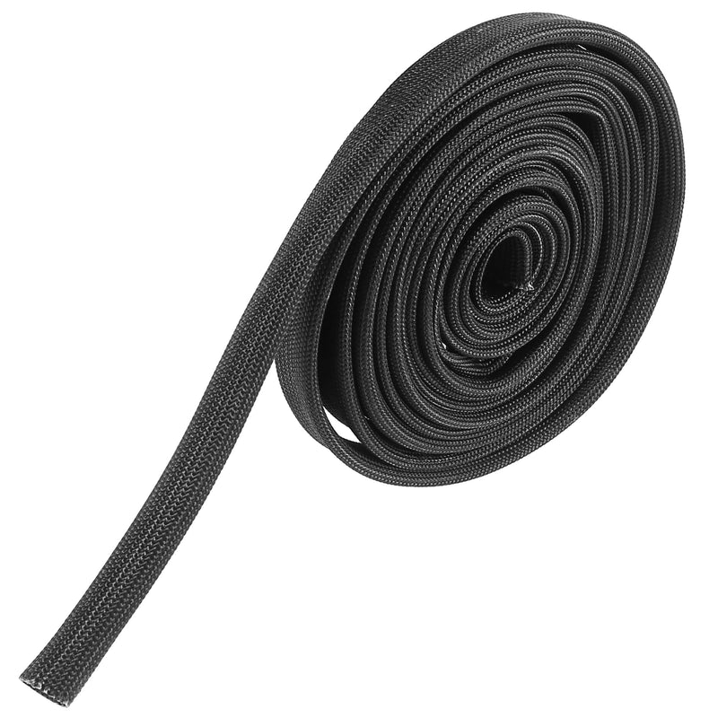 X AUTOHAUX Fiberglass Heat Wire Shield Sleeve Heat High Temp Shield Adjustable Heat Shield 10ft 10mm 3/8" Black for Car Wire Loom Protection 3/8"