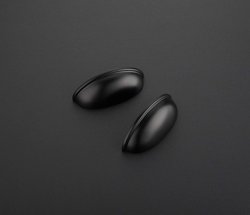 Ravinte 15 Pack 3" Drawer Pulls Flat Black Cabinet Cup Pulls Kitchen Hardware Cabinet Handles Drawer Handles Knobs 3 inch Hole Center Matte Black