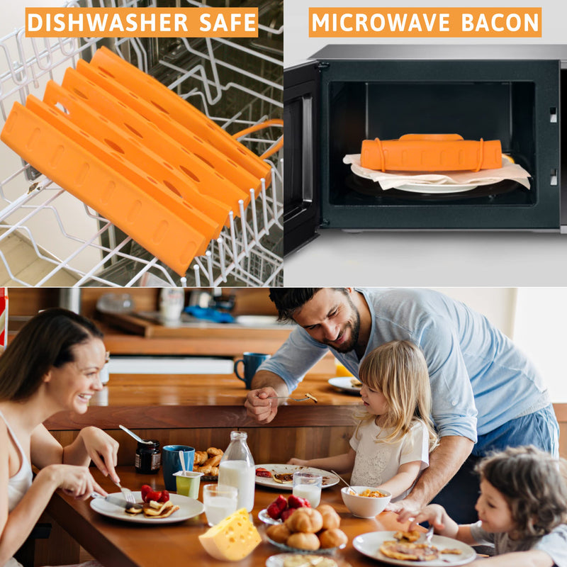 Bad Boy Microwave Bacon Cooker - Crispy Bacon Cooker For Microwave Oven - Microwave Cookware for Crispy, Healthy, and Low Bacon Grease Cooked Bacon - Pack of 2 Bacon Maker Bacon Maker - 2 Pack