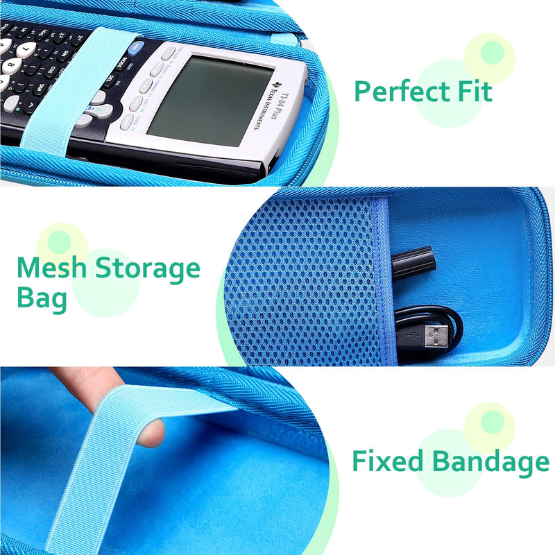 XANAD Wathet Hard Case for Texas Instruments TI-84 Plus CE/TI-84 Plus/TI-Nspire CX II CAS/TI-Nspire CX II/TI-83 Plus/TI-89 Titanium/TI-85 / TI-90 Color Graphing Calculator
