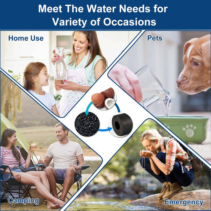 Water Filter Replacement for Berkey, Black Purification Elements, Activated Carbon Filters, Compatible with Berkey Gravity Water Filter System, Pack of 2 2 Black