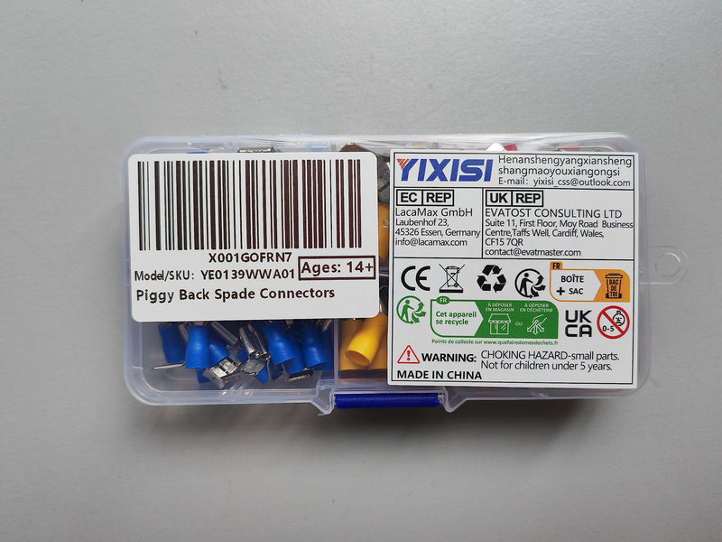 YIXISI 80 pieces piggyback cable lugs set, crimp connector set, crimp connector, insulated electrical connector terminal 80 pieces