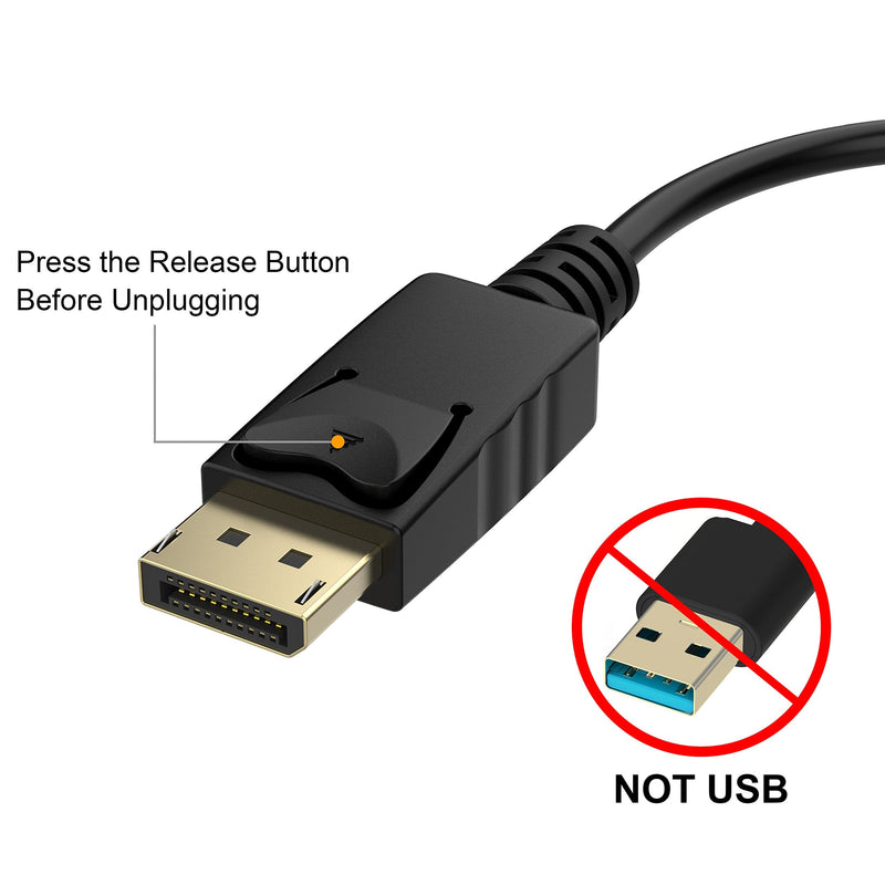 DisplayPort (DP) to DVI Adapter, Gold-Plated Display Port to DVI-D Adapter (Male to Female) Compatible with Computer, Desktop, Laptop, PC, Monitor, Projector, HDTV - Black 1