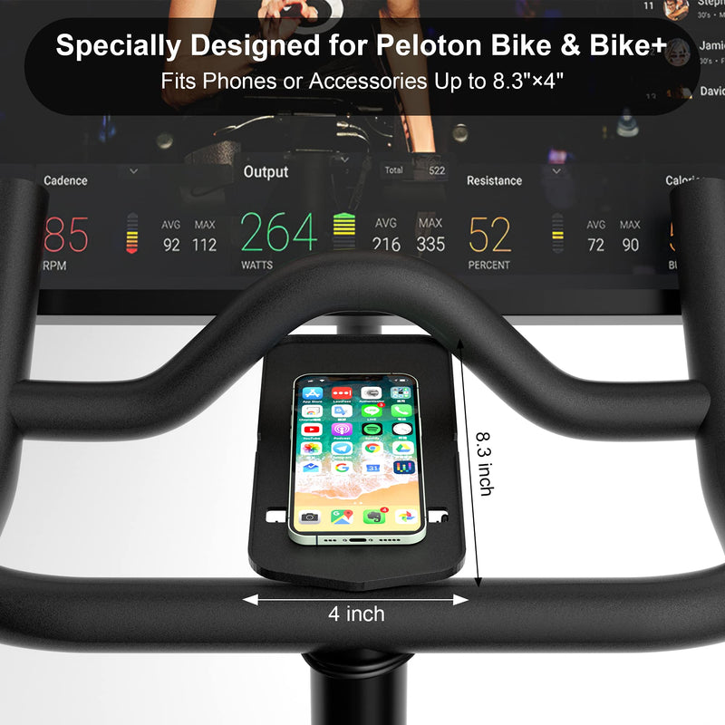 COOLWUFAN Phone Holder for Peloton Bike & Bike+ Accessories, Bike Handlebar Stable Anti-Slippery Phone Mount, Fit for Most Phone Phone Tray