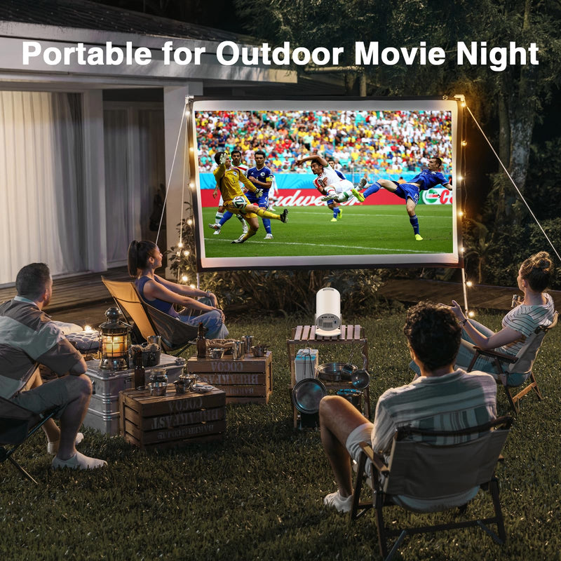 [Electronic Focus with Short Throw] PANSEBA Mini Projector with WiFi 6 and Bluetooth, Auto Keystone Outdoor Movie Projector, Big Screen Home Portable Projector for Phone/TV Stick/Laptop/HDMI WIFI Version