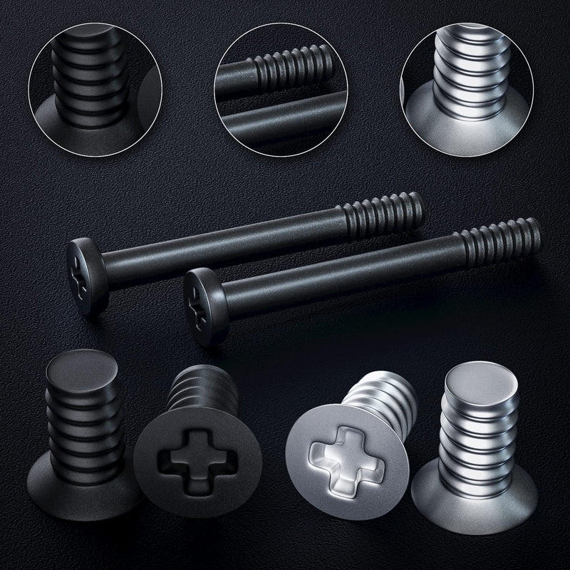 PC Computer Case Cooling Fan Screws Cross Recessed Head Self Tapping Screw M5x10 Black and Silver Case Fan Mount Screws Long Short Screws Kit
